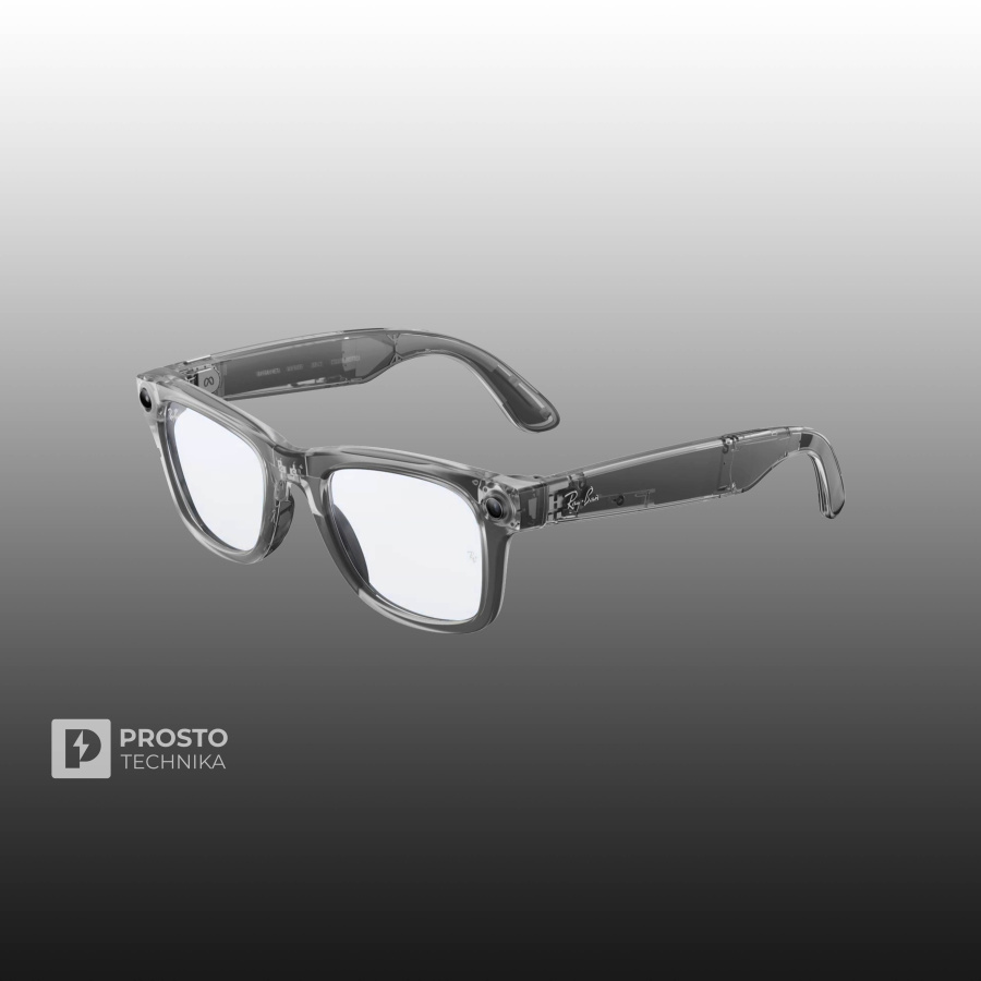 Ray-Ban Wayfarer (Gen 2) Глянцевый Прозрачно-Серый с Прозрачно-Сапфировыми Линзами